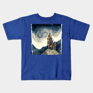 Starry Night Above The Shrieking Shack Kids T-Shirt